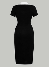 Load image into Gallery viewer, SHEIN MOD Contrast Collar Button Front Dress
