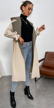 Load image into Gallery viewer, SHEIN Privé Contrast Collar Knot Cuff Belted Trench Coat
