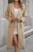 Load image into Gallery viewer, SHEIN Privé Lapel Neck Belted Trench Coat
