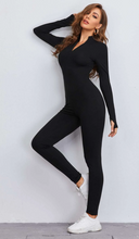 Load image into Gallery viewer, SHEIN Essnce Zip Half Placket Unitard Jumpsuit
