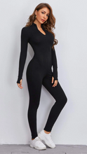 Load image into Gallery viewer, SHEIN Essnce Zip Half Placket Unitard Jumpsuit
