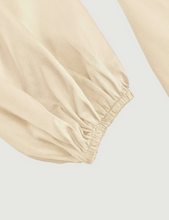 Load image into Gallery viewer, SHEIN Privé Lantern Sleeve Tie Back Satin Top
