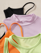 Load image into Gallery viewer, 4pcs Cut Out Asymmetrical Neck Ribbed Knit Tank Top
