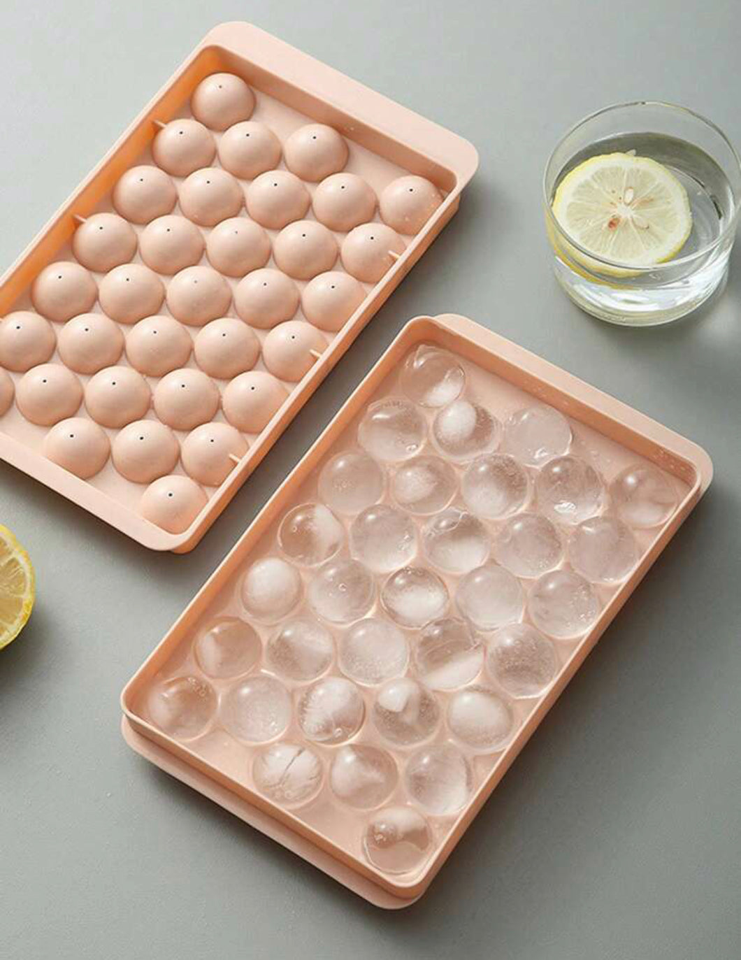 1pc Simple Pink Multi Grid Ice Cube Mould, Plastic Ice Ball Mold For DIY