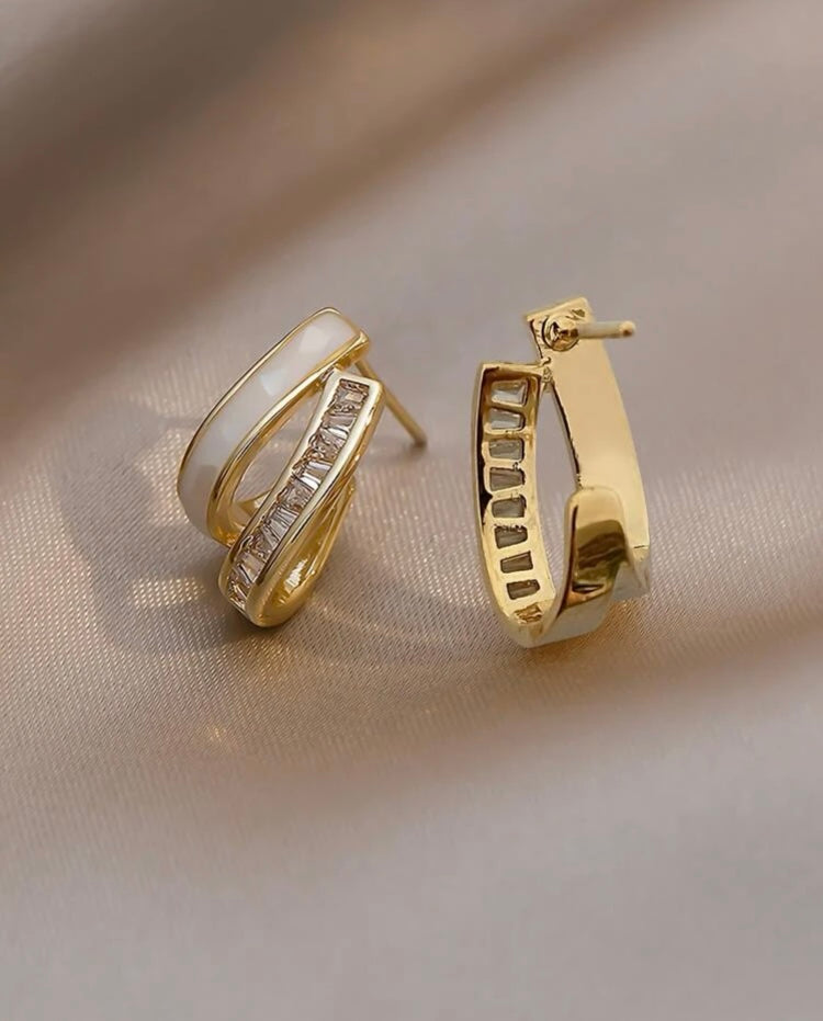 Cubic Zirconia Decor Earrings