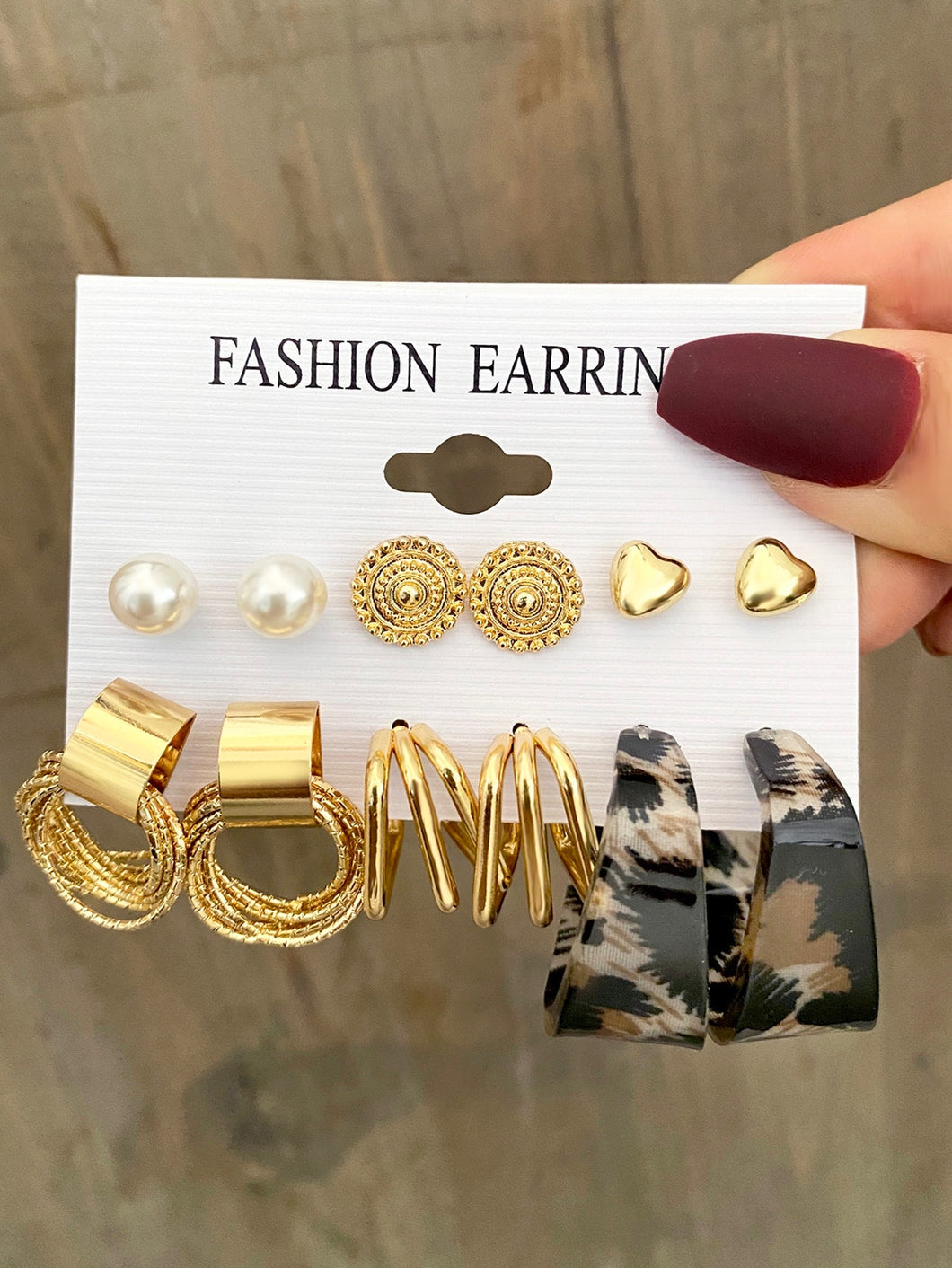 6pairs Faux Pearl Decor Earrings