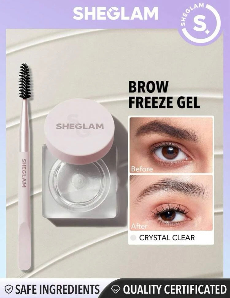 SHEGLAM Set Me Up Brow Hold-Crystal Clear  Waterproof Eyebrow Gel No Smudge Long Lasting Shaping Eyebrow Wax