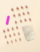 Load image into Gallery viewer, 24pcs Long Coffin Fake Nail &amp; 1pc Nail File &amp; 1sheet Tape
