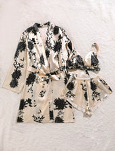 Load image into Gallery viewer, 3pcs Floral Print Belted Satin Night Set
