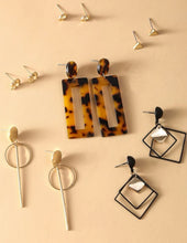 Load image into Gallery viewer, 6pairs Tortoiseshell Geometric Earrings

