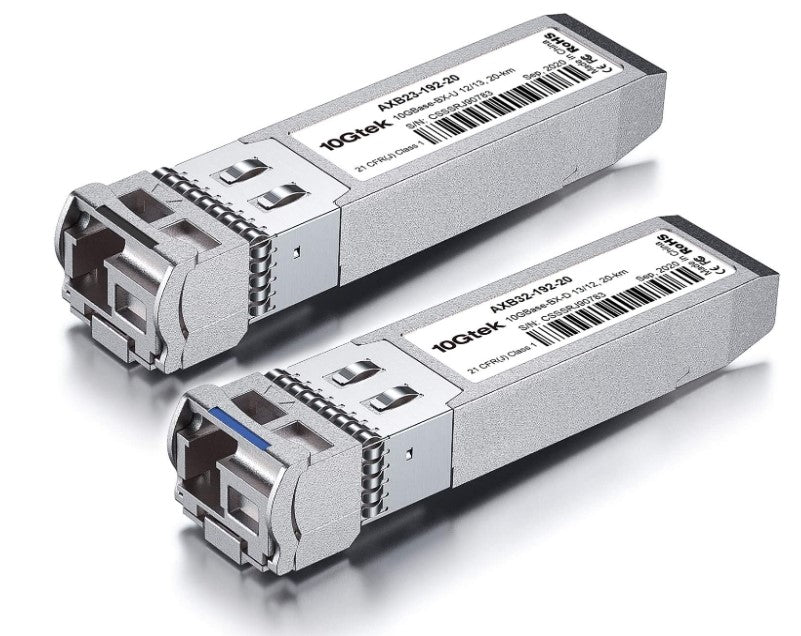 a Pair of 10Gbase SFP+ Bidi Transceiver Module for Ubiquiti UniFi, 10-20km,