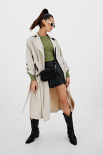 Load image into Gallery viewer, Stradivarius Women&#39;s Cream Long Flowy Trench Coat
