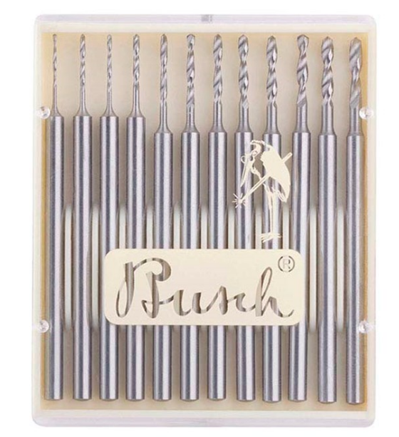 Busch® Tungsten Vanadium Twist Drill Set, 0.5–1.6mm