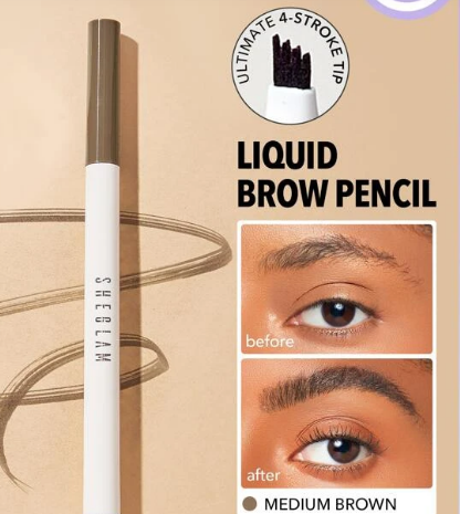 SHEGLAM Feather Better Liquid Eyebrow Pencil-Medium Brown