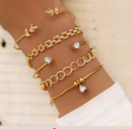 5pcs Leaf Decor Bracelet