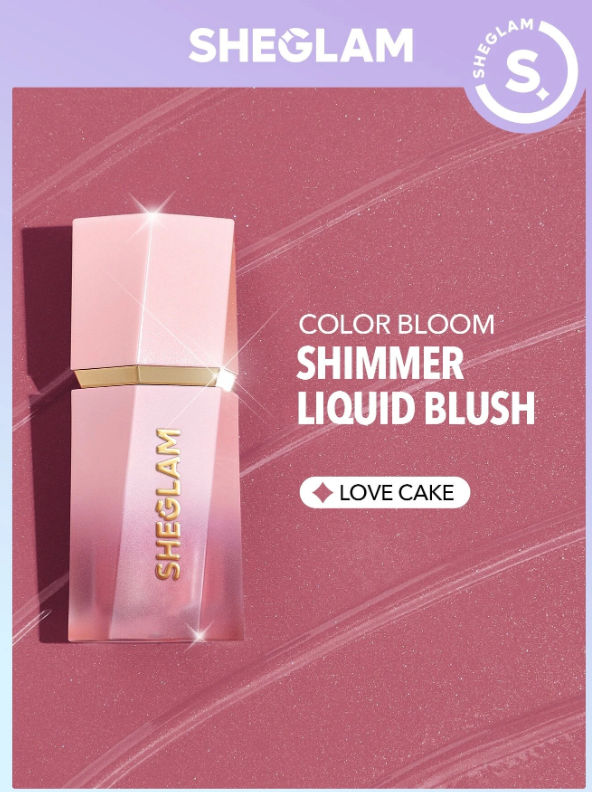 SHEGLAM Color Bloom Dayglow Liquid Blush Shimmer Finish-Love Cake
