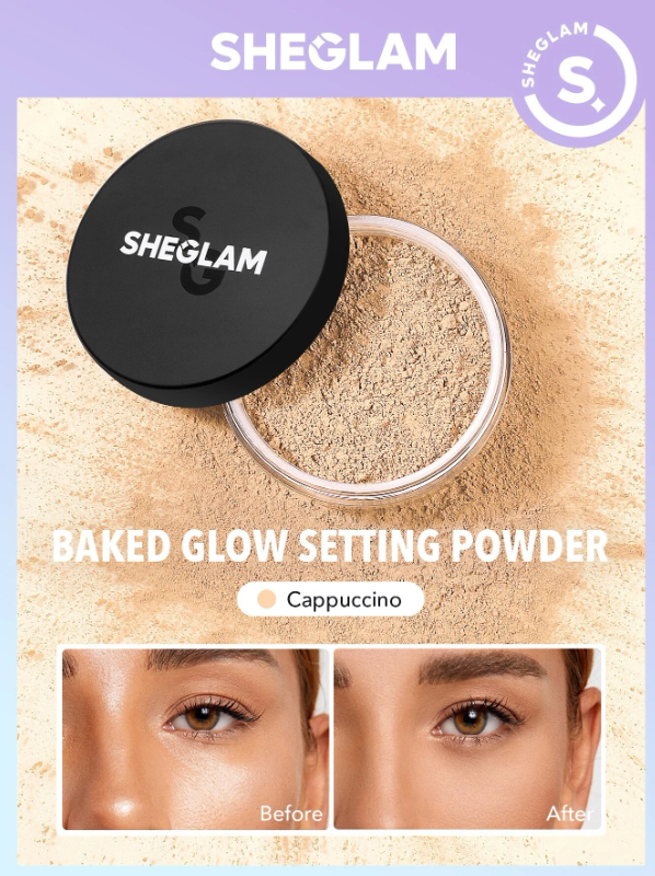 SHEGLAM Baked Glow Setting Powder-Cappuccino