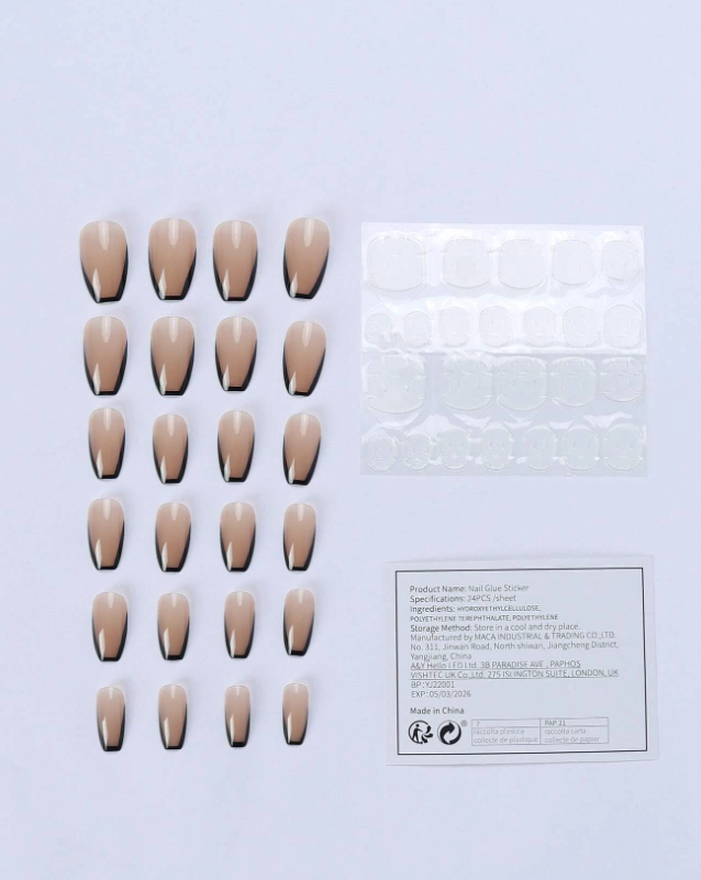 24pcs Colorblock Fake Nail