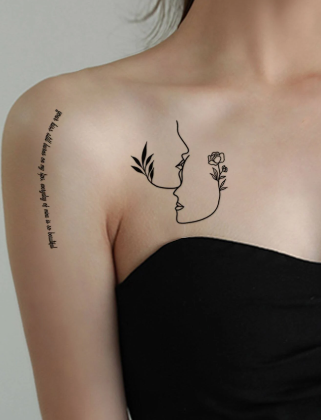 1sheet Slogan Graphic Tattoo Sticker