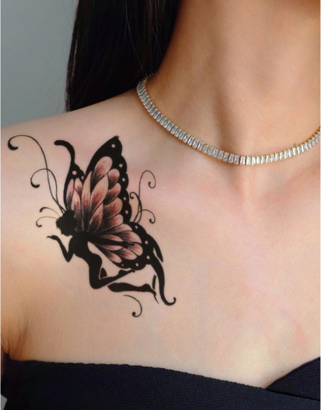 1sheet Butterfly Pattern Tattoo Sticker
