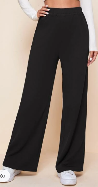 SHEIN EZwear سروال بساق واسع وبخصر عالي
