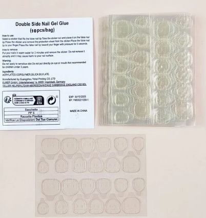 10sheets Double Sided Adhesive Tapes Clear Nail Stickers