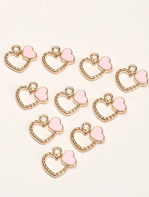 10pcs Heart DIY Pendant