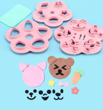 4pcs/Set PP Cookie Cutter, Cartoon Expression Egg & Rabbit Design Cookie Mold For Kitche