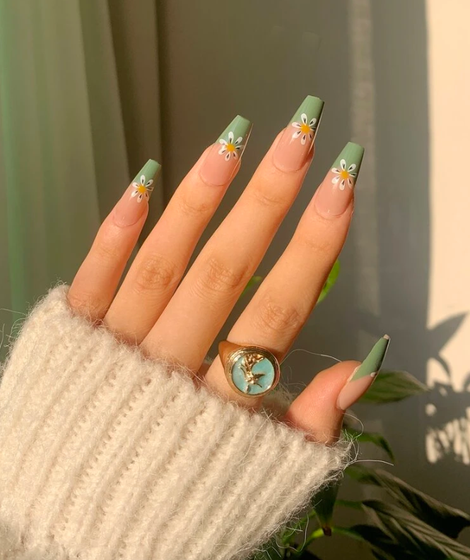 24pcs Long Coffin Fake Nail & 1pc Nail File & 1sheet Tape