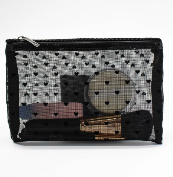1pc Heart Pattern Makeup Bag