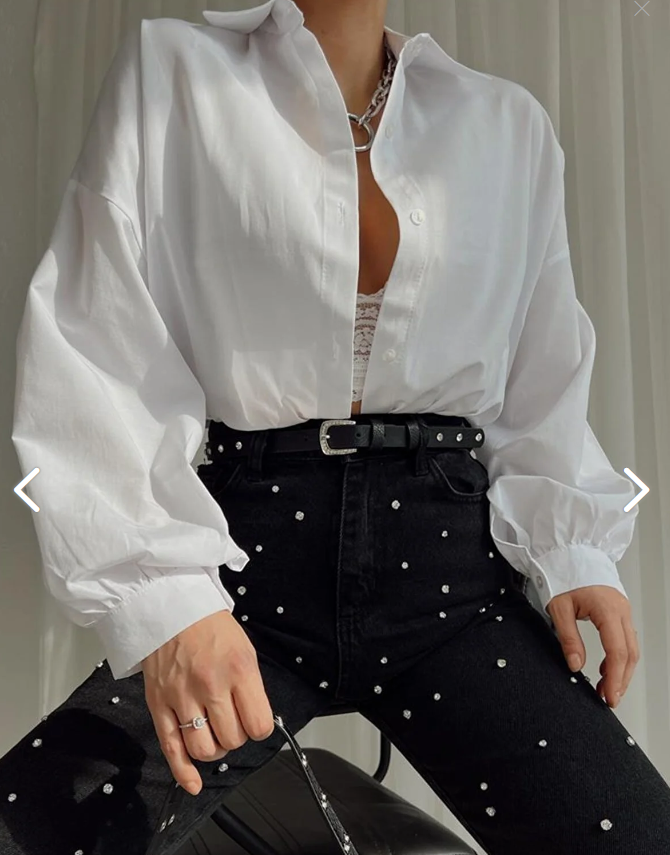 mylove Basic Oversize Gömlek Beyaz 70504