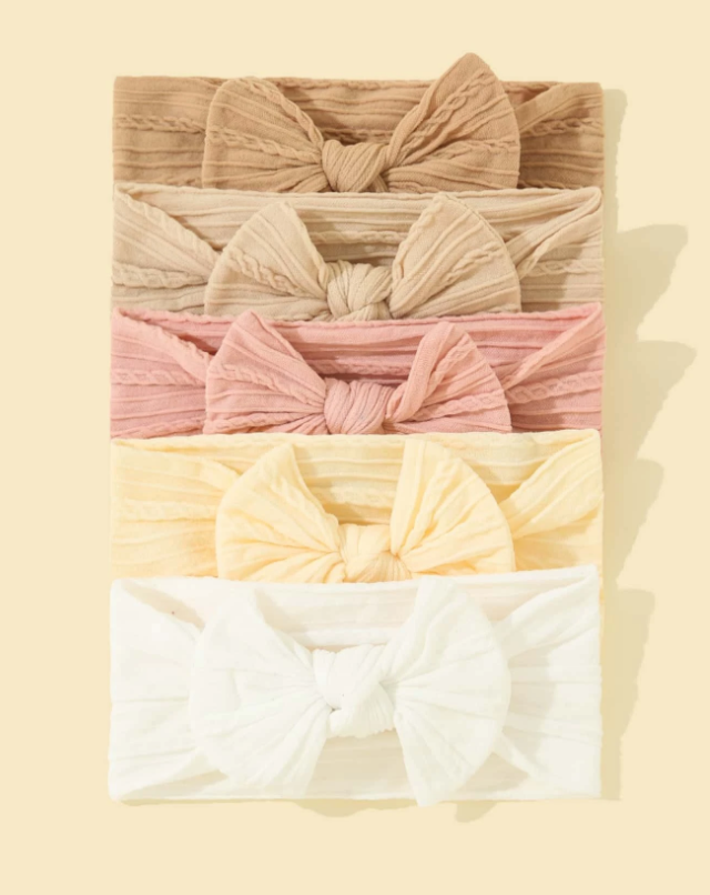 5pcs Baby Bow Decor Hair Band