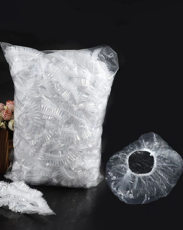 80pcs Clear Disposable Waterproof Shower Cap, Hair Dye Shower Cap, PE Beauty Salon Cap, Hotel Home Bathing Shower Cap For Women