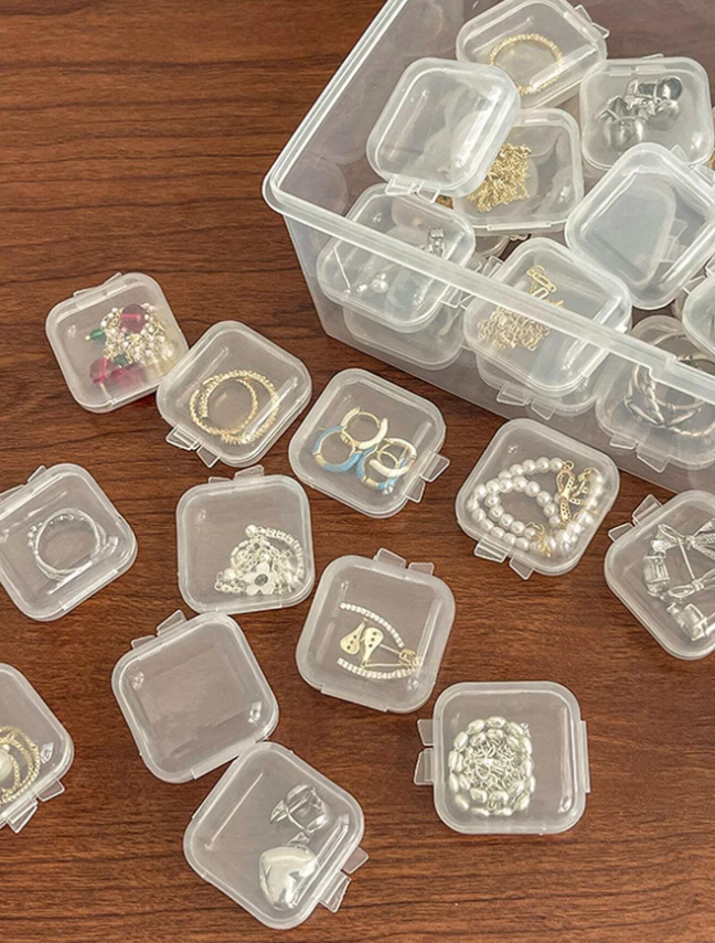 10pcs Clear Jewelry Box,Mini Clear Jewelry Storage Box Multifunctional Portable