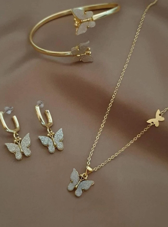 4pcs Butterfly Decor Jewelry Set