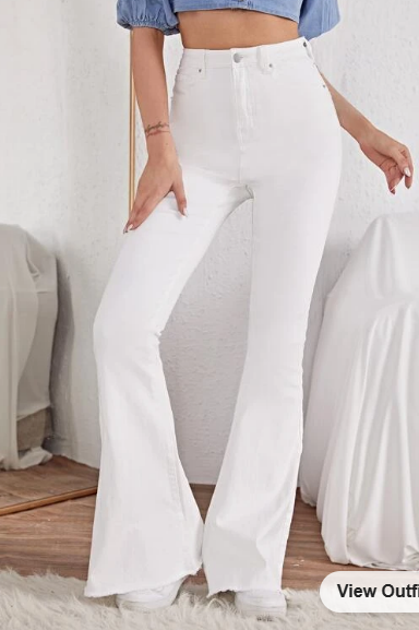 Contrast Stitch Flare Leg Jeans
