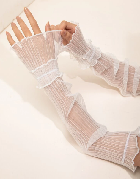 Flounce Cuff Pleated Arm Sleeves