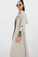 Load image into Gallery viewer, Stradivarius Women&#39;s Cream Long Flowy Trench Coat
