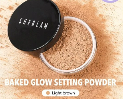 SHEGLAM Baked Glow Setting Powder-Light Brown