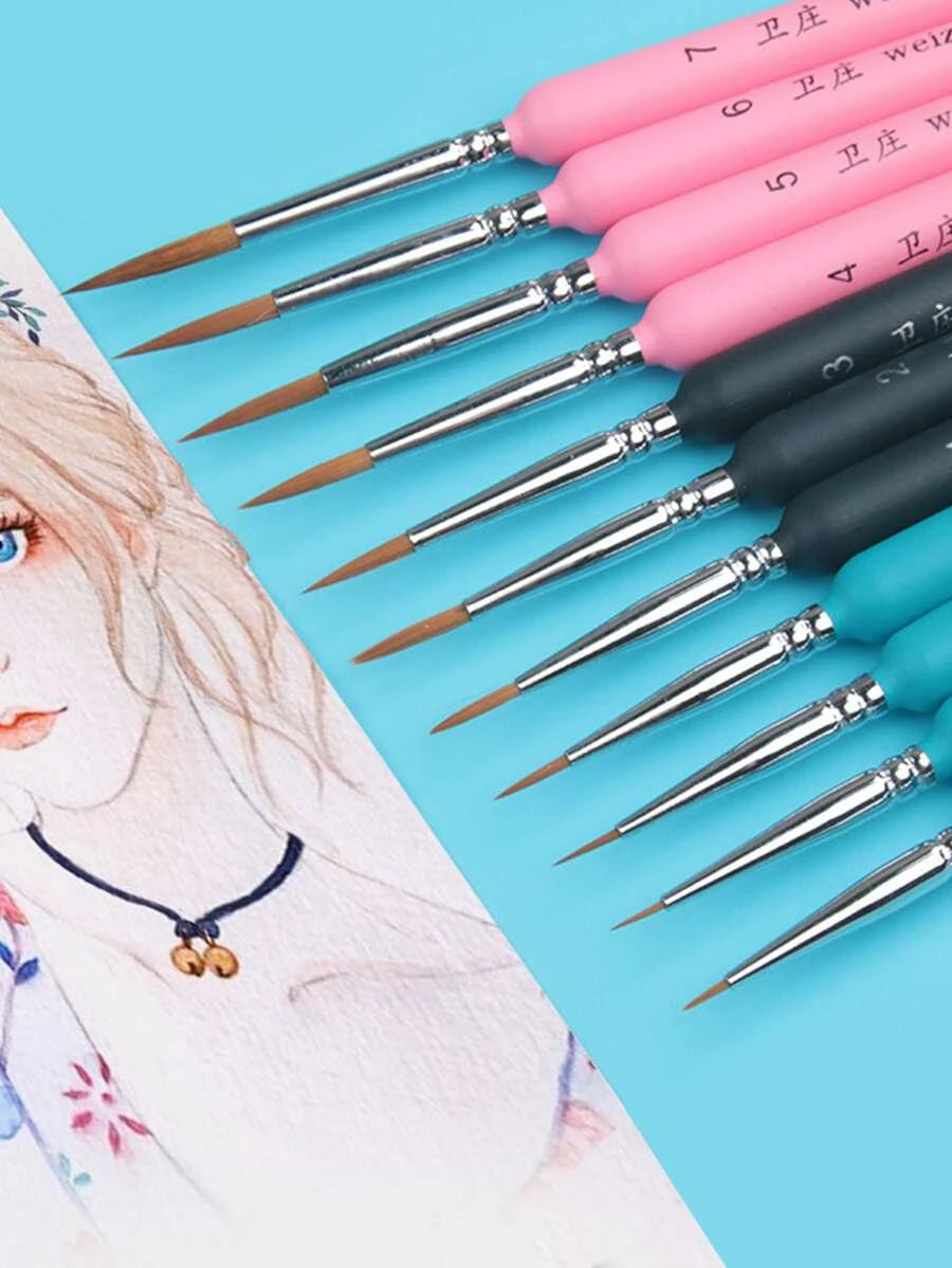 3pcs Random Colored Bristle Hook Line Brush