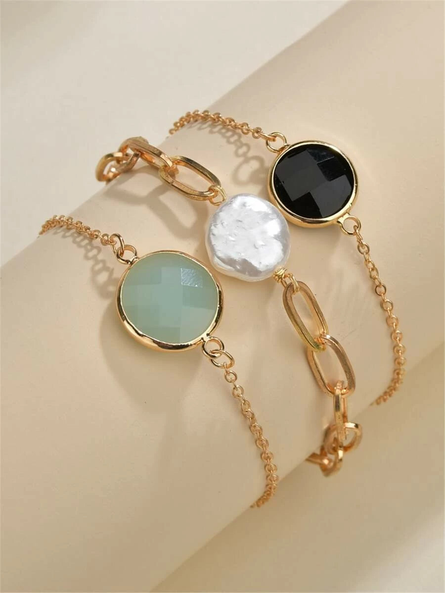 3pcs Round Decor Bracelet