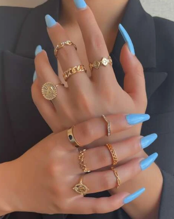 10pcs Rhinestone Decor Ring