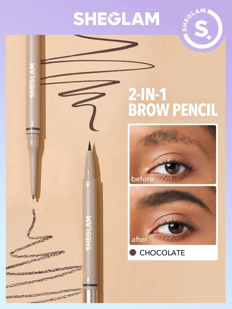 brows pencil 2 in 1 on demand chocolate